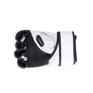 White Half Finger Boxing <b>Gloves</b> Red Dripping Design PU Material Buckle Closure Gym Training Gear Unisex Weightlifting <b>Gloves</b> - Product Image 3