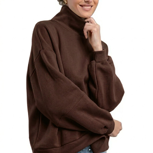 Sudadera Oversize de Cuello Alto para Mujer, de Alta Calidad, Estilo Urbano, Manga Larga, Fabricante - Product Image 1