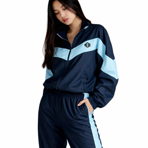 Windbreaker Track Suit 2 Piece Zipper <b>Jackets</b> Trouser Printed Reflector Lines 100% Cotton Custom Logo <b>Slim</b> <b>Fit</b> <b>Jacket</b> for men - Product Image 2
