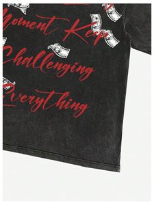 Camiseta de hombre oversize de corte holgado con hombros caídos, estampada, de manga corta, de algodón, estilo casual y streetwear. - Product Image 2