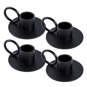 Porte-bougie en fer forgé de style nordique avec finition noire en poudre pour la décoration, pour la décoration de Noël, pour offrir en cadeau - Product Image 5