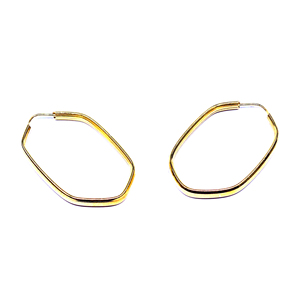 925 Silver Geometric Gold Plated Hoop Earrings Minimalist Everyday Wear Unisex Jewelry - Product Image 3