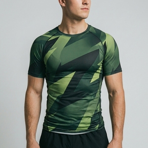 Custom Mens Lightweight Compression <b>Shirt</b> <b>Half</b> <b>Sleeve</b> Athletic Workout Fitness Sportswear - Product Image 2