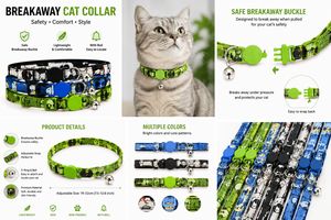 Breakaway Cat <b>Collar</b> OEM ODM Custom Logo Adjustable Safety Release Kitten <b>Collar</b> with Bell Direct Manufacturer - Product Image 5