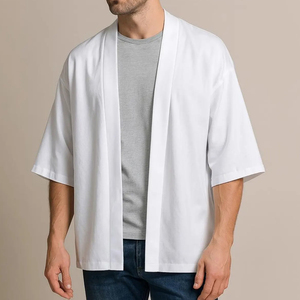 Chaqueta Kimono Informal, Moderna, Holgada, Elegante, de Tela Ligera, Nuevo Diseño, para Usar en Verano - Product Image 5