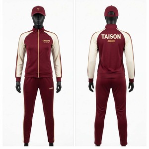 ชุดวอร์มเชียร์ลีดเดอร์ TAISON SPORTS พรีเมียม 280 GSM ผ้าโพลีเอสเตอร์ทริคอต สีแดงเบอร์กันดี สำหรับปักโลโก้แบบกำหนดเอง ชุดยูนิฟอร์มทีม - Product Image 1