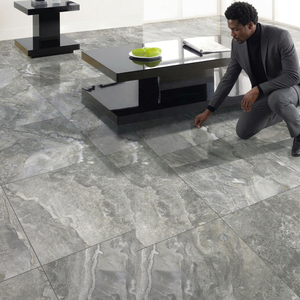 Carreaux de sol vitrifiés Kajaria Alecia Verde 2x2 en porcelaine marbrée 24x24 (60x60) pour le revêtement de sol du salon, catégorie de produits GVT/PGVT - Product Image 6