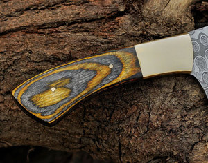 Custom Handmade Damascus Steel Chef Cleaver Knife 12" Full Tang Fixed Blade Ambidextrous Kitchen Chopper Exotic Wood Brass - Product Image 4