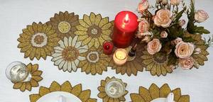 Camino de Mesa Bordado a Mano con Cuentas de Calidad de Exportación de la India, Camino de Mesa con Parches de Cuentas de la India al Precio Más Bajo por msr - Product Image 3