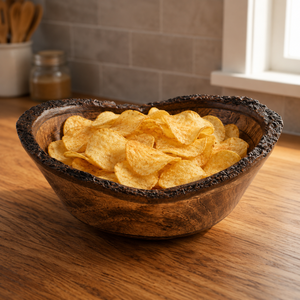 Bol de service en bois fait main, durable et écologique, assiette en bois poli en forme de cœur pour la décoration de table de fête à la maison - Product Image 2