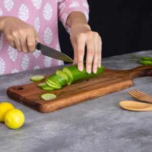 Tabla de cortar de madera personalizada, ecológica, con forma rectangular, pequeña, para verduras, con marca personalizable. - Product Image 5