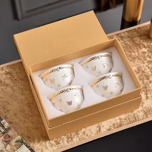 Juego de 4 Tazones de Porcelana China con Diseño de Plantas Blancas Europeas en Relieve, Ecológicos y Personalizados - Product Image 6