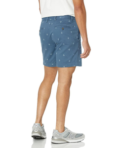 Shorts Bermuda pour Homme, Imprimé Ancre Bleue, Taille Moyenne, Style Décontracté, avec Poches, Fermeture à Boutons, Tissu en Coton Tissé - Product Image 5