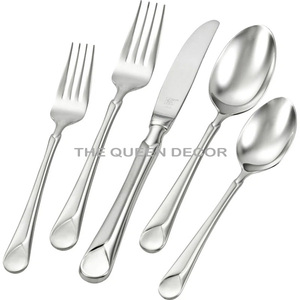Flatware Set of 2 Piece Unique Shape Silver Shinny Polished Cutlery Mirrored Steel Kitchenware Catering Usage Solid Cutlery - Product Image 3