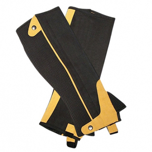 Equestrian Half Riding <b>Chaps</b> <b>Men</b> Women Suede <b>Leather</b> Stretch Horse Riding Protective Leg Gear Adjustable Fit - Product Image 1