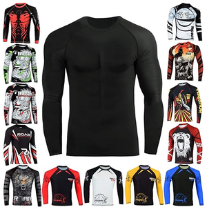 Custom Logo Men Long Sleeve Rash Guard <b>Compression</b> <b>Shirt</b> Graphic Print UV Protection Wholesale Bulk Supply - Product Image 1