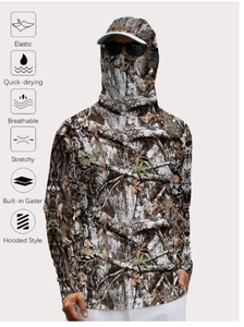 Sweat-shirt à capuche camouflage pour homme, coupe classique, respirant, anti-humidité, vêtements de chasse en plein air, sweat-shirt de chasse camouflage - Product Image 3