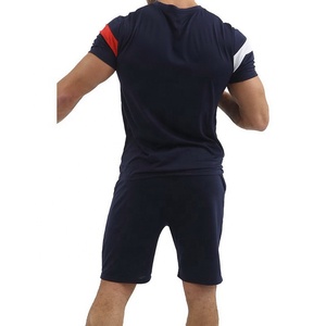 Pantalones Cortos Deportivos Color Azul Marino para Hombre con Rayas Rojas y Blancas, Secado Rápido, Cintura con Cordón, para Verano - Product Image 2