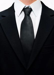 Corbata Masónica de Alta Calidad con Diseño de Compás y Escuadra Negros, Regalo para Masones, Corbatas Masónicas Nuevas Hechas a Medida para Hombre - Product Image 2