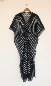 Robe longue kaftan pour femme 100 % coton écologique, ourlet droit, col en V, faite à la main, coupe ample, respirante, lavable, pour l'extérieur, offre ODM - Product Image 5