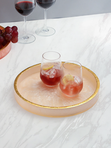 Handmade Modern Resin Tray Elegant Rounded <b>Disposable</b> Eco-Friendly Tray for Serving and Home Styling - Product Image 5