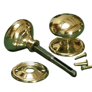 Poignée de porte ronde traditionnelle en laiton massif Dhanvi, quincaillerie de porte architecturale haut de gamme - Product Image 1