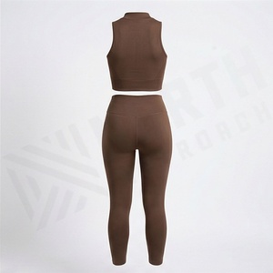 Ensemble de yoga pour femmes, tenue de sport, soutien-gorge de sport, leggings, pantalon, vêtements de fitness, design personnalisé, vêtements de sport athlétiques, haut - Product Image 2