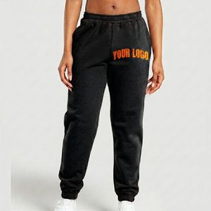 Pantalones Deportivos de Invierno con Bordado Personalizado, de Algodón y Felpa, Corte Regular, Cintura Elástica, de Alta Calidad, para Mujer - Product Image 1