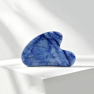 Tabla de Masaje Facial Gua Sha de Aventurina Azul Natural en Forma de Corazón, Piedra de Raspado de Cristal para Esculpir el Rostro, Herramienta de Belleza para el Cuidado de la Piel - Product Image 4