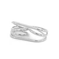 Anillo de doble dedo con cable, minimalista, delicado, único, de la colección Link To Link, al por mayor, oro macizo de 14k y 18k
