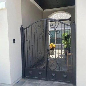 Traditional-style double wrought iron gate – Rust-resistant powder-coated finish, easy to assemble – Designed for outdoor use. - Product Image 6