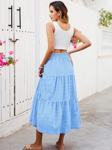 Women Summer <b>Maxi</b> <b>Skirt</b> Elegant Tiered Layered A Line Flowy Long <b>Skirt</b> <b>with</b> <b>Pockets</b> Bulk Supplier - Product Image 5