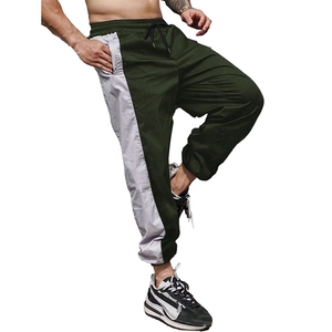 <b>Men's</b> Green And <b>White</b> Color Blocked Sweatpants Elastic Waist Drawstring Casual Joggers With Breathable Fabric - Product Image 5