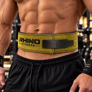 Ceinture de musculation ajustable en néoprène vert olive Rhino Fitness, soutien lombaire enveloppant, ceinture de maintien pour adultes - Product Image 2