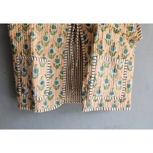 Chaleco acolchado de algodón para mujer, sin mangas, con estampado floral, estilo bohemio, con bolsillos, para verano, ideal para regalo. - Product Image 5