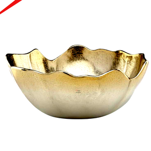 Ensemble de bols de service en feuilles de palmier dorées, faits à la main, en métal poli, décoratifs et élégants, pour cadeaux de mariage, bols à chips et à sauce - Product Image 4