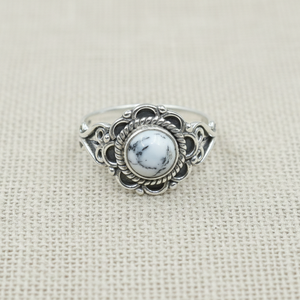 แหวนโอปอลเดนไดรต์ธรรมชาติ เงินแท้ 925 ทำมือ สไตล์วินเทจลายดอกไม้ โบโฮ สำหรับผู้หญิง ของขวัญเครื่องประดับดีไซน์หรูหราสำหรับเธอ - Product Image 6