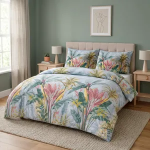 Ensemble de literie moderne et élégant imprimé en 7D avec tissu en microfibre 125 GSM, écologique, durable, utilisable toute l'année pour la maison et la chambre - Product Image 3