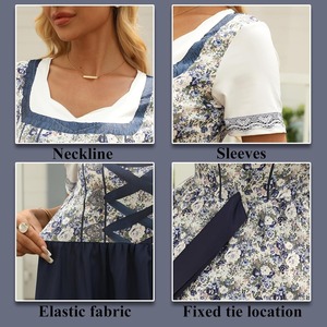 Vestido Dirndl para Mujer, Oktoberfest, Traje Tradicional Alemán para Fiesta de la Cerveza Bávara, Poliéster - Product Image 5