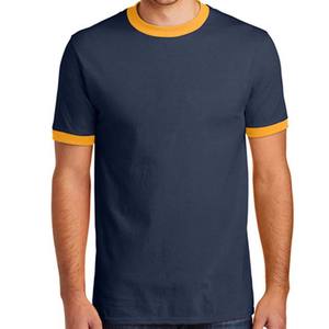 Camiseta Deportiva de Cuello Redondo con Logotipo de Marca Personalizado al por Mayor, Camiseta Ringer Blanca de Manga Corta para Hombre - Product Image 5