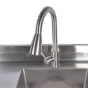 Lavello Commerciale Indipendente per Cucina Professionale 99,8 cm (39,3 pollici) con Lavello Destro, Fabbricazione in Acciaio Inossidabile con Cassetto e Rubinetto Estraibile - Product Image 5