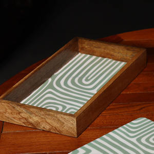 Bandeja de Madera Premium de la Mejor Calidad, Más Vendida, Duradera, Ecológica, para Servir, Decorativa, para Uso en el Hogar y la Cocina, con Diseño Elegante - Product Image 2