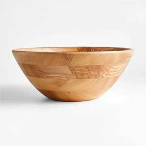 Natural Solid Wood Salad Bowl Smooth Light Fruit Serving Dish Eco Friendly Kitchen Tableware Modern Design <b>Camping</b> Use Wholesale - Product Image 4