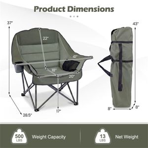 Sedia da Campeggio Pieghevole Portatile Verde, Robusta, in Tessuto Oxford 600D Rivestito in PVC, Telaio in Metallo a X, Piedini Antiscivolo per - Product Image 3