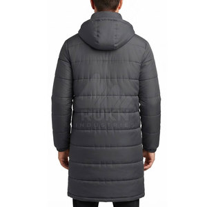 Best Choice Men Bench <b>Coat</b> Hooded <b>Waterproof</b> Lightweight Winter Wear Full Front Zipper Padded Thick <b>Long</b> Warm Outdoor Casual - Product Image 2