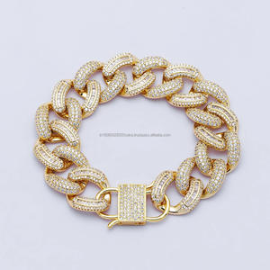 Pulsera Vana Jewels de Plata de Ley 925 con Baño de Rodio, Diseño Cubano Iced, Lujosa con Moissanita de Corte Brillante y Engaste Pavé, Gruesa - Product Image 2