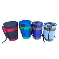 black and red padded Djembe drum bags designed to protect and transport African drum