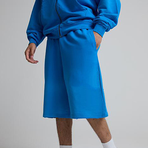 Fabricants de vêtements sur mesure en gros – Bermuda décontracté uni en polyester/coton respirant et éco-responsable pour hommes avec taille élastique - Product Image 2
