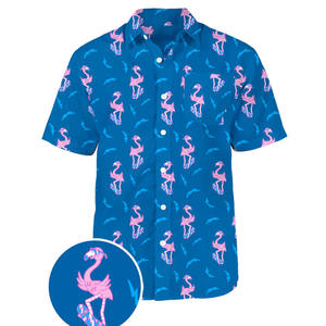 Camiseta hawaiana personalizada con logo/colores para hombre, cosida, informal, antiarrugas, cómoda, para adulto. - Product Image 3