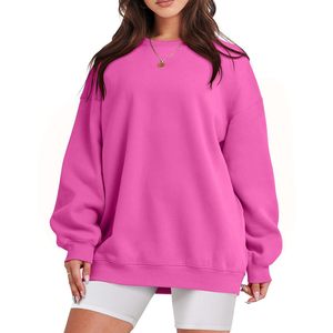เสื้อสเวตเชิ้ตผู้หญิงทรงหลวม คอรูปทรงกลม ผ้าริบ 80% คอตตอน 20% โพลีเอสเตอร์รีไซเคิล ปลายแขนเสื้อแบบริบ - Product Image 4